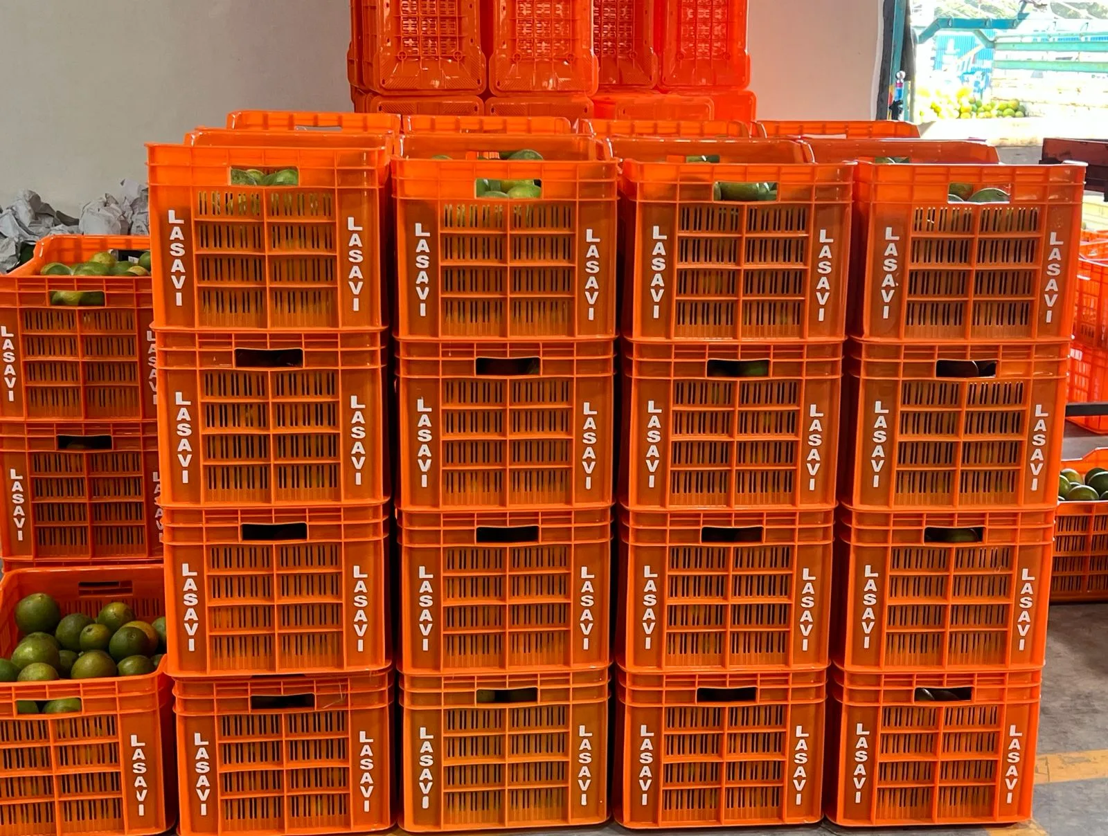 Branded crates for traceable produce movement